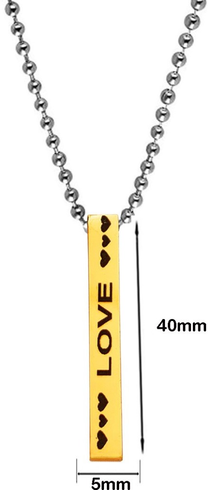 3d bar deals necklace gold