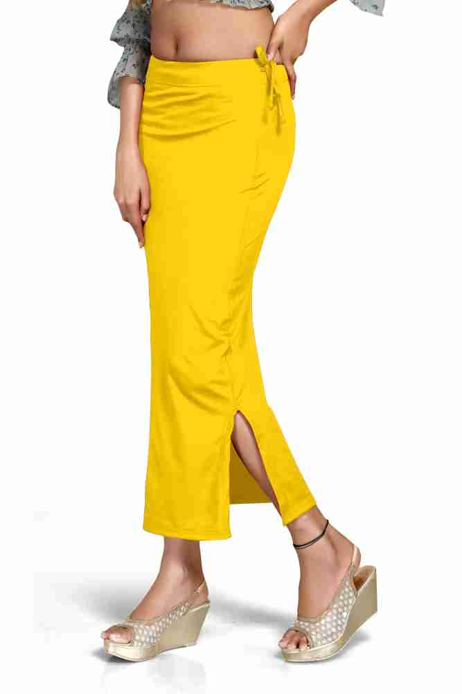 SCUBE DESIGNS Women`s Lycra Saree Shapewear Yellow (L) Nylon Blend Petticoat  Price in India - Buy SCUBE DESIGNS Women`s Lycra Saree Shapewear Yellow (L)  Nylon Blend Petticoat online at