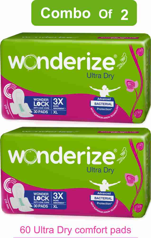 Wonderize Ultra Dry XL Sanitary Napkins For Women - 60 Pads