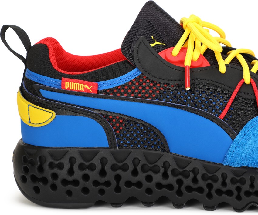 Blue and cheap yellow pumas