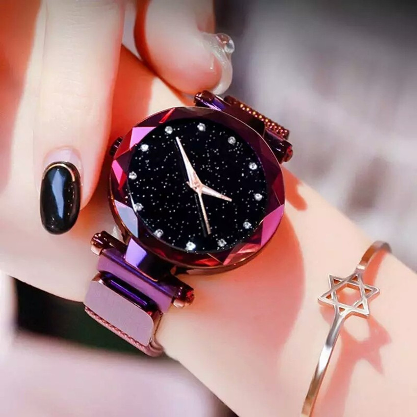 Ladies magnetic starry sky watch