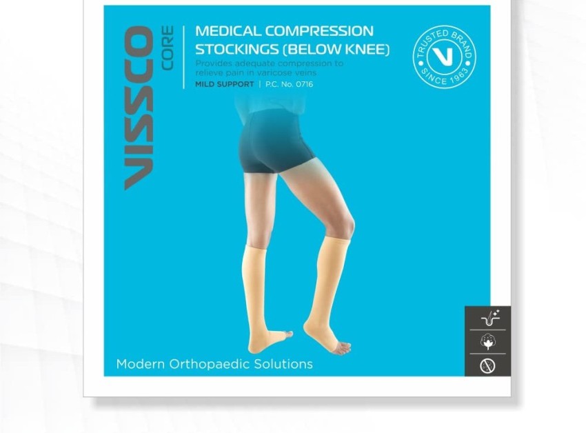 VISSCO CORE MEDICAL COMPRESSION STOCKINGS P.C.NO.0716 (BELOW KNEE) Ankle  Support - Buy VISSCO CORE MEDICAL COMPRESSION STOCKINGS P.C.NO.0716 (BELOW  KNEE) Ankle Support Online at Best Prices in India - Sports & Fitness