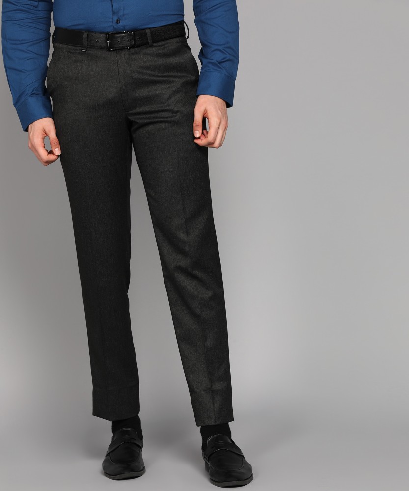 Buy VAN HEUSEN Mid Blue Mens Ultra Slim Fit Solid Trousers  Shoppers Stop