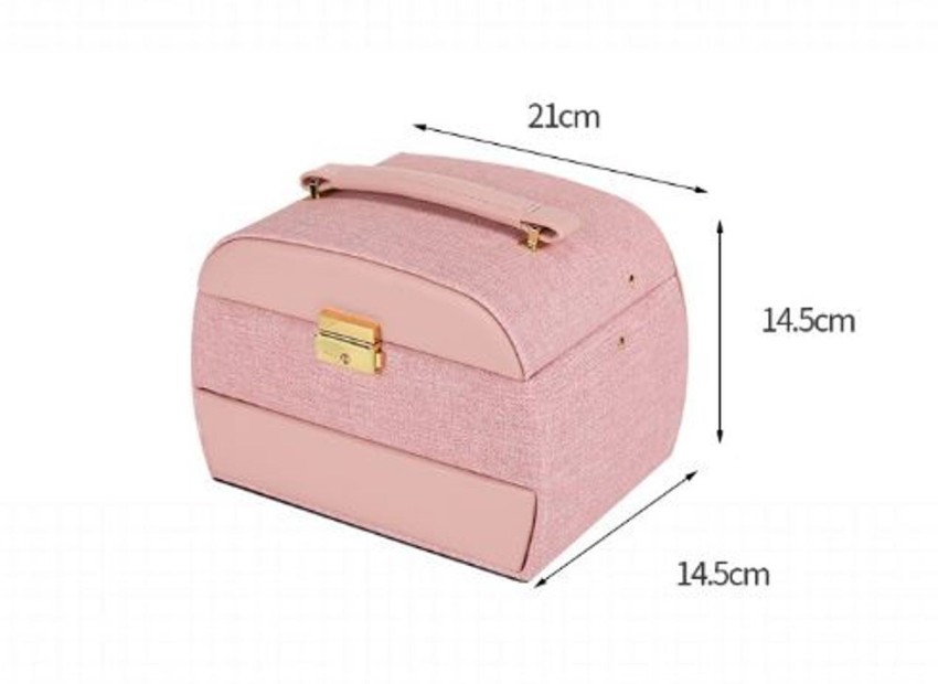 3-Layer Jewelry Box for Women Girls, Travel Lockable Jewelry Case with  Handle Mirror Drawers, Leather Storage Case Jewelry Display Organizer  Jewelry Holder for Rings, Earrings, Necklaces, Bracelets 