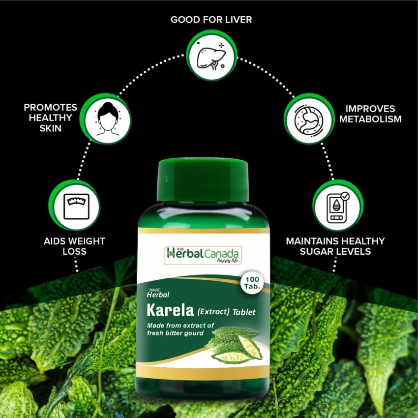 Herbal Canada Karela Tablets Maintains Sugar Level 100 Veg