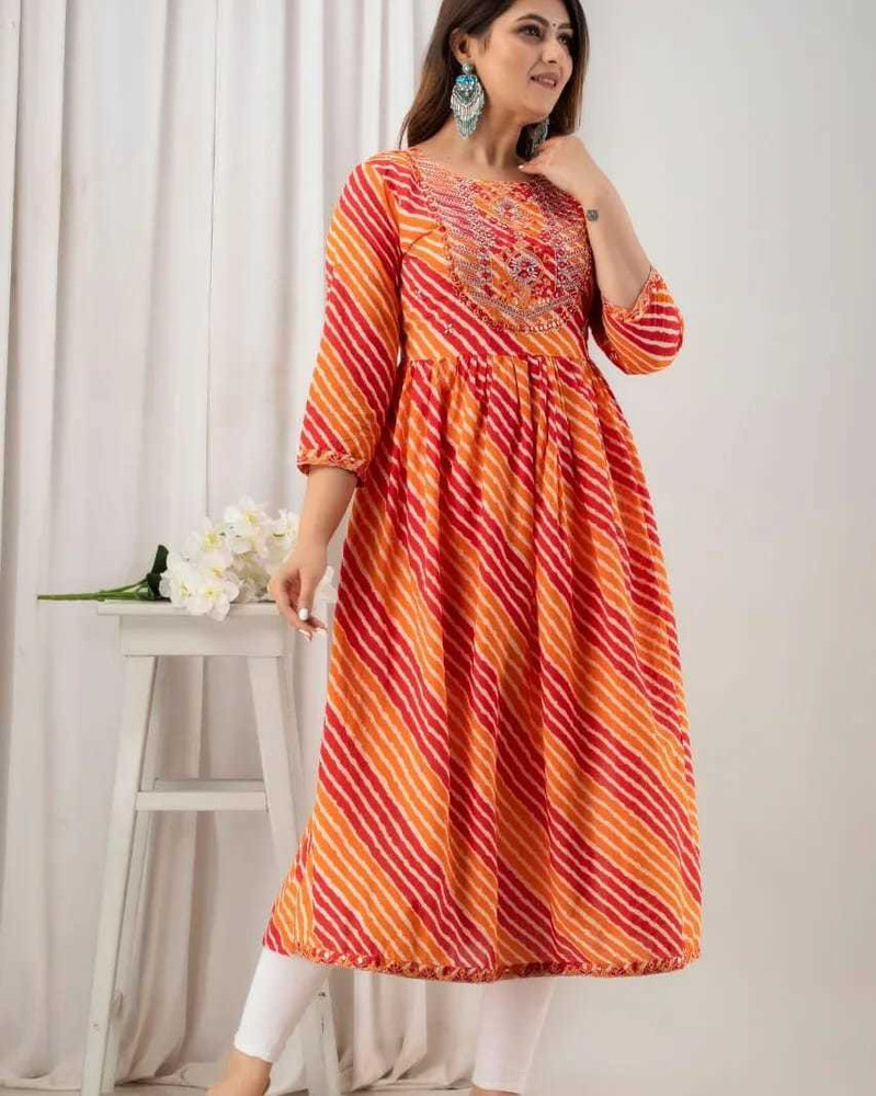 Flipkart top orange kurti