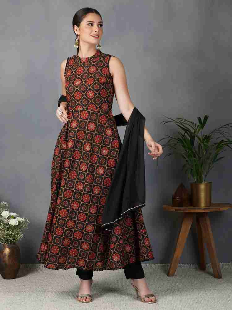 METRO-FASHION Women Ethnic Dress Black Dress - Buy METRO-FASHION