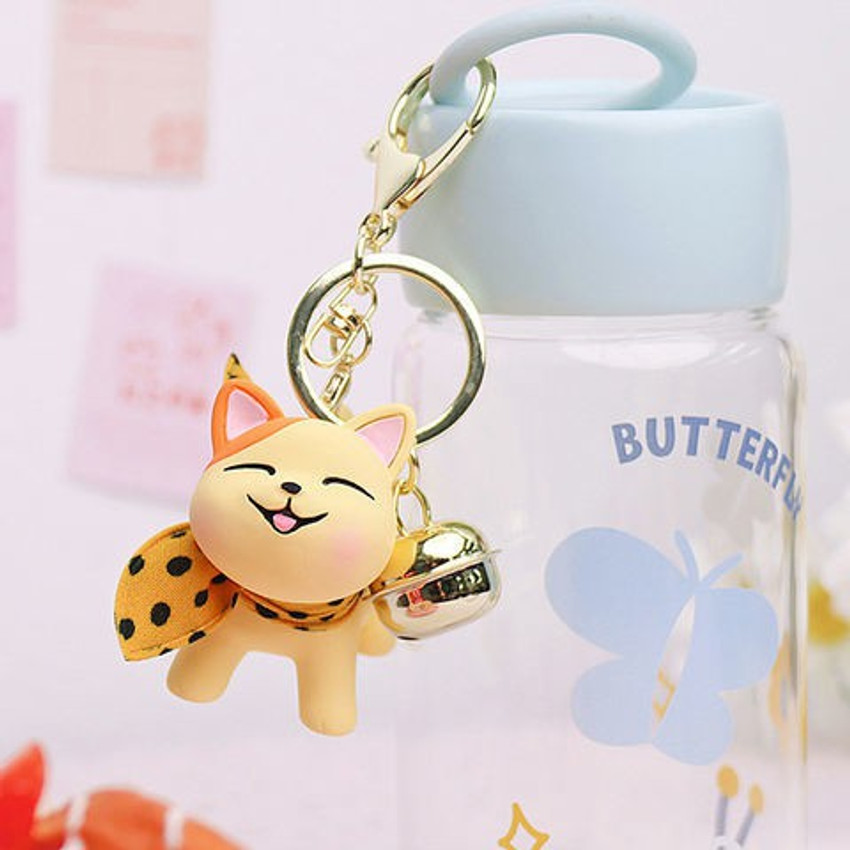 KYOP cute small yellow pushy cat key chain for girls Key Chain