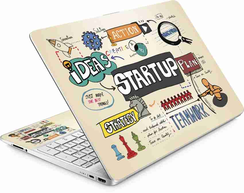 Techfit Full Panel Laptop Skin Sticker Vinyl Fits Size Upto 15.6 inches -  Startup Doodle Self Adhesive Vinyl Laptop Decal 15.6 Price in India - Buy  Techfit Full Panel Laptop Skin Sticker