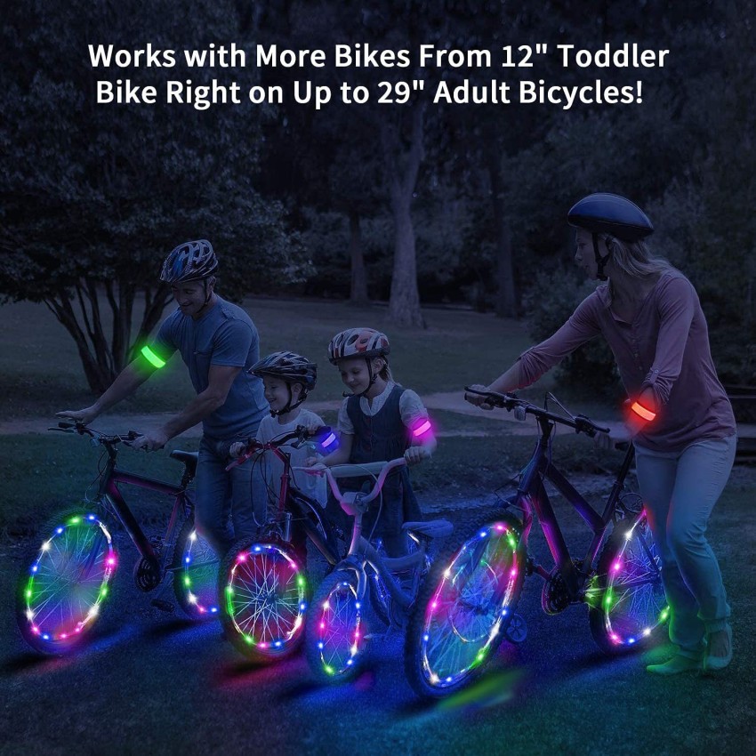 Bicycle Spokes Reflector Bike Lights Bikes Wheel Rim Warning Light Cycling  Kit