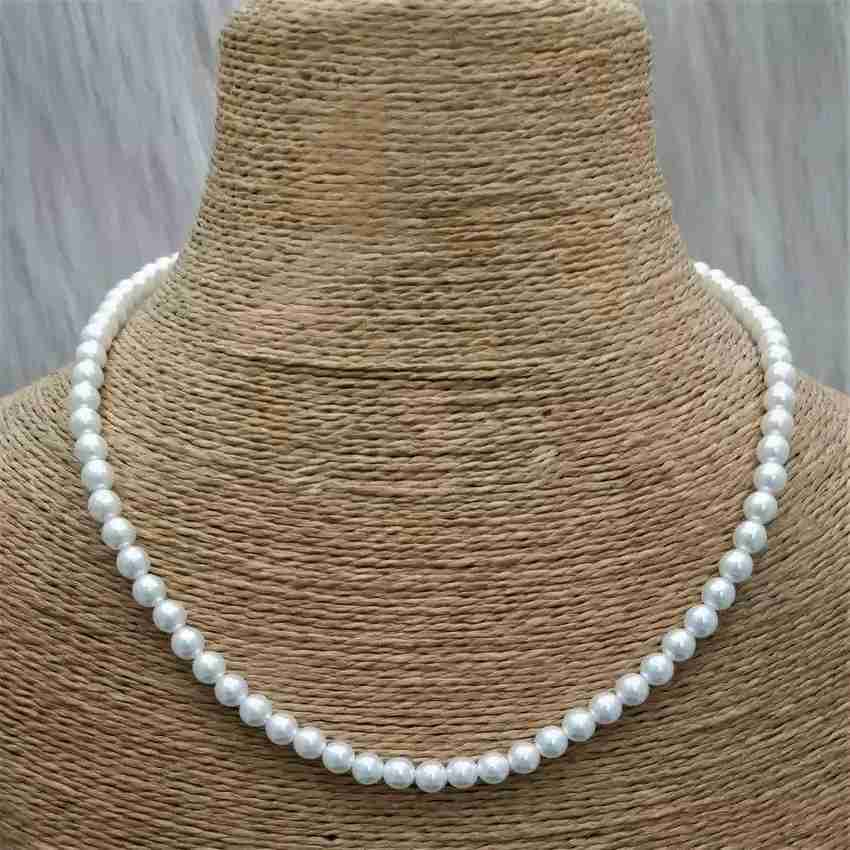 PHONATION Beautiful Original Real Pearl Moti Mala for Men and Women Pearl Alloy Necklace