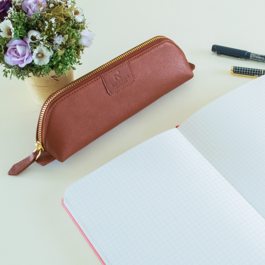 Flipkart NEORAH Pen Pouch Pencil Bag Stationery Pouch Zipper Vegan LEATHER Handcrafted Pen Case Art Pure Leather Pencil Box