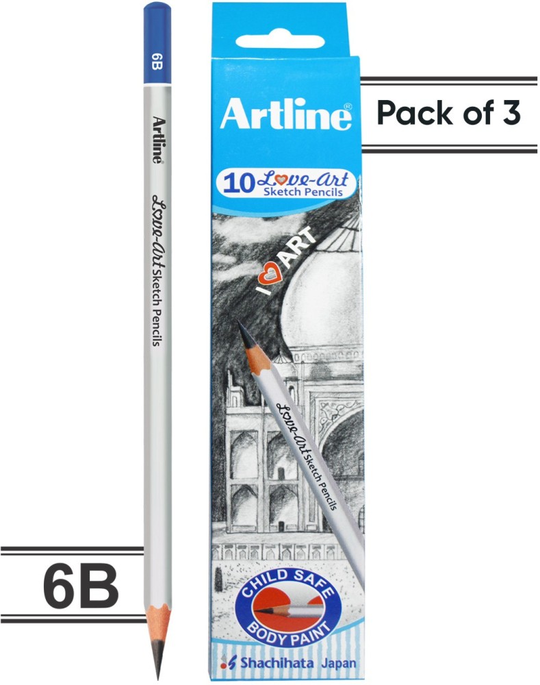 Definite Artline Set of 6 Love-Art Sketch Pencils +