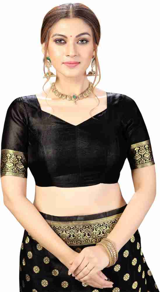 Buy NENCY FASHION Women Black Woven Jacquard Banarasi Saree with Unstitched  Blouse Piece (SPSY_DK431BLACK) Online at Best Prices in India - JioMart.