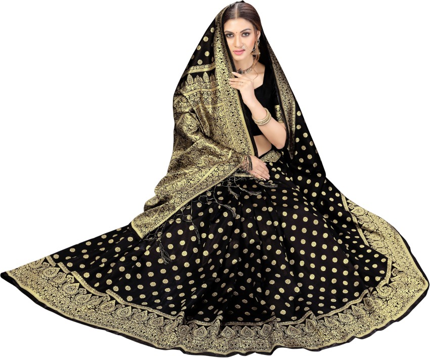 Buy Nivah Fashion Woven Banarasi Jacquard, Art Silk Black Sarees Online @ Best  Price In India