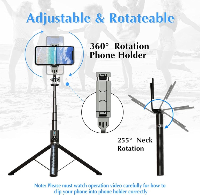 Hohem 3 in 1 Selfie Stick Extendable Tripod, RS01 Extendable Tripod with Remote Black