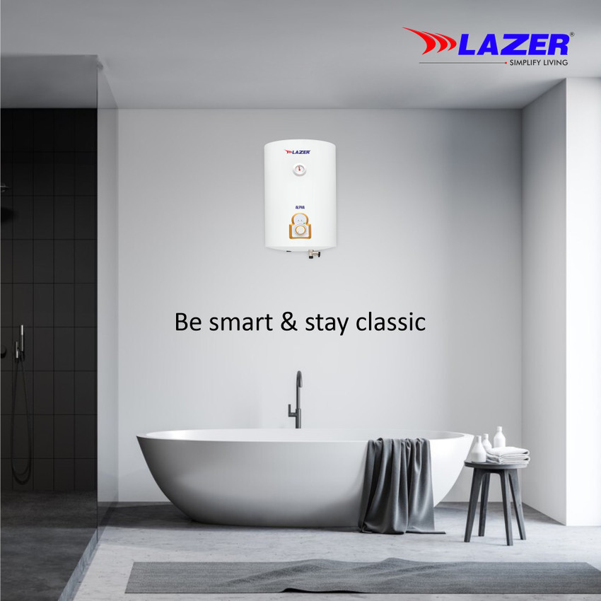 Lazer 15 L Storage Water Geyser (ALPHA Vertical Glassline 5 Star, White)  Price in India - Buy Lazer 15 L Storage Water Geyser (ALPHA Vertical  Glassline 5 Star, White) online at Flipkart.com