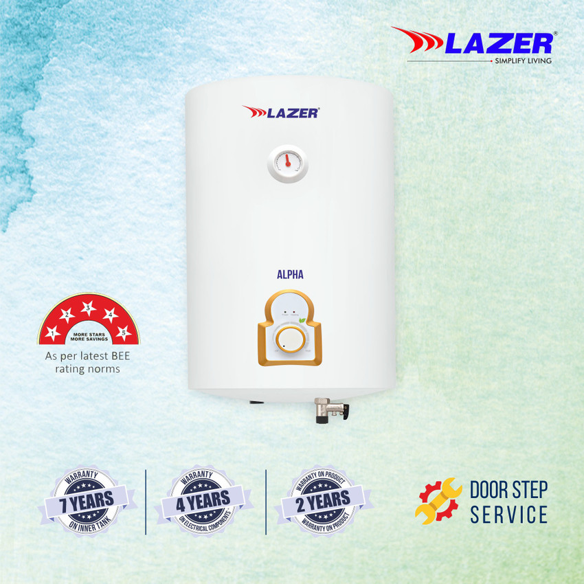 Lazer 10 L Storage Water Geyser (ALPHA Vertical Glassline 5 Star, White)  Price in India - Buy Lazer 10 L Storage Water Geyser (ALPHA Vertical  Glassline 5 Star, White) online at Flipkart.com