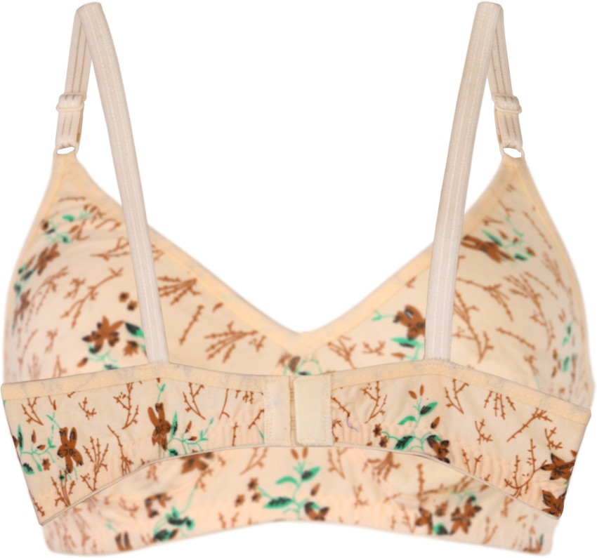Flowsy Women's Cotton Bra Printed Non-Padded, Non-Wired Ladies