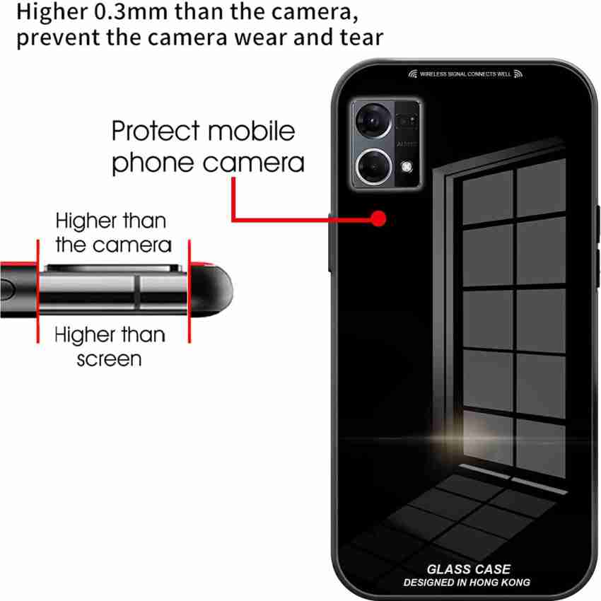 Back Cover for Oppo F21 Pro 4G Luxury Toughened Glass (Black, Dual  Protection, Pack of