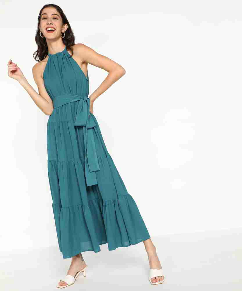 Buy FOREVER 21 Women Maxi Blue Dress Online at Best Prices in