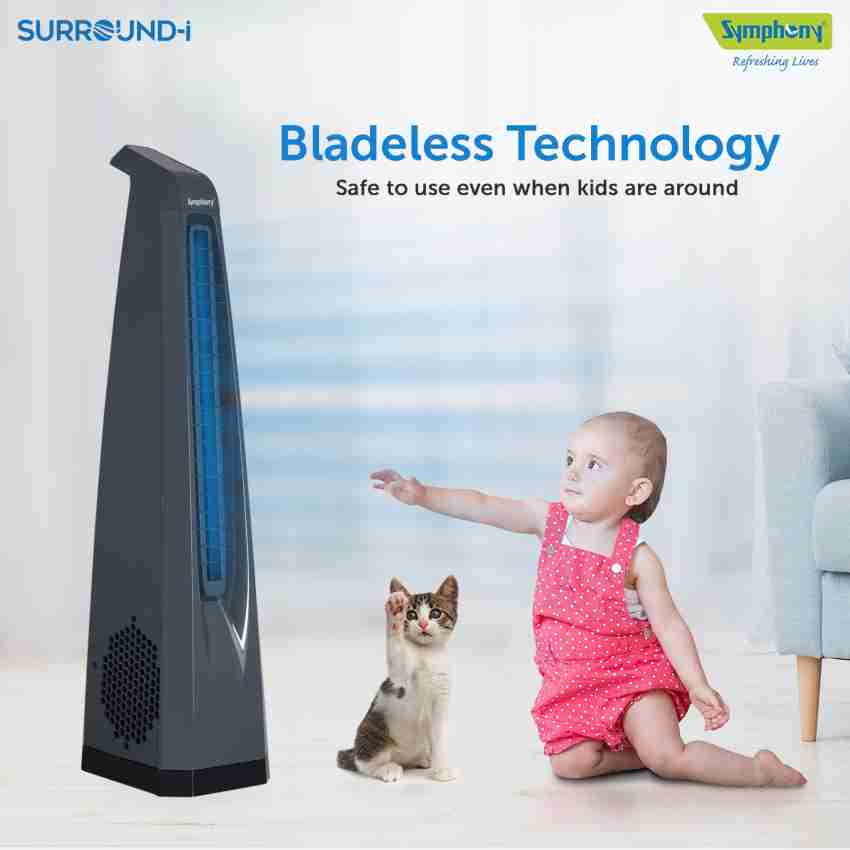 Philips High Performance Bladeless Technology Tower Fan with Touchscreen  Panel and Remote Control - CX5535/11