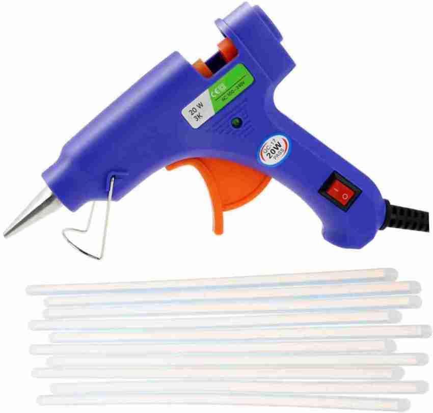 Mini Hot Glue Gun with 30 Glue Sticks for Crafts School DIY Arts Home Quick  Repairs, 20W, Blue