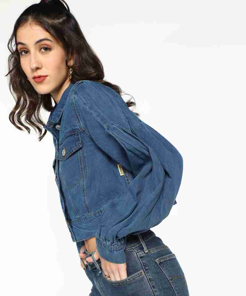 FOREVER 21 Full Sleeve Solid Women Denim Jacket Buy FOREVER 21