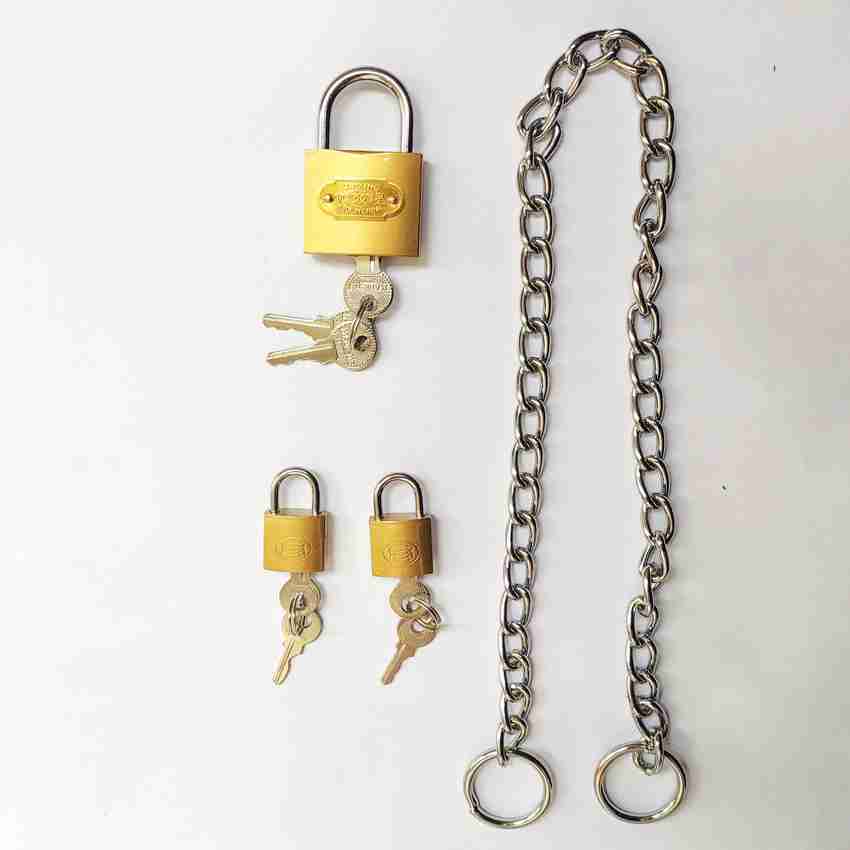 Any Fashion 2 foot chain with 2 small locks and 1 medium lock Chain Lock Buy Any Fashion 2 foot chain with 2 small locks and 1 medium lock Chain Lock