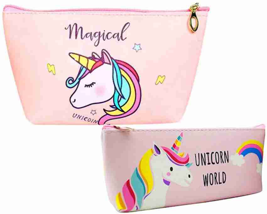 Neel Stationery Unicorn Big Size and Small Size Zipper Closer Stationery  organizer Pencil case Pouch for Girls School Stationery Storage Bag, Makeup  Pouch (2pcs) Art Canvas Pencil Box - Box 
