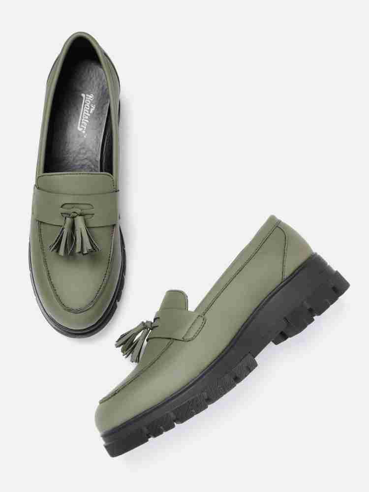 Womens olive deals green loafers