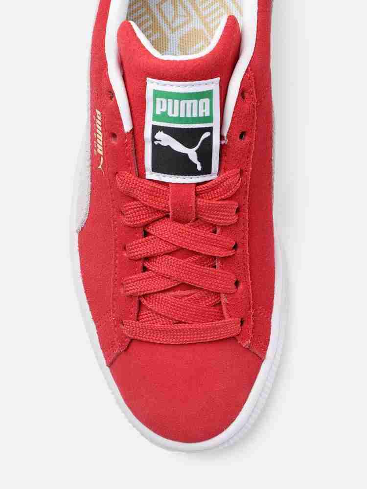 Puma suede online trainers red