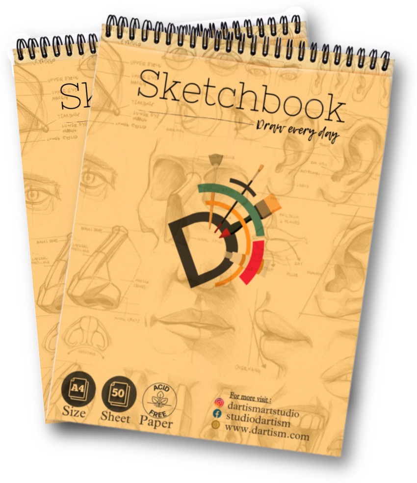 DARTISM ART STUDIO A4 SIZE SKETCH BOOK pack of 2 Sketch Pad Price in  India  Buy DARTISM ART STUDIO A4 SIZE SKETCH BOOK pack of 2 Sketch Pad  online at Flipkartcom