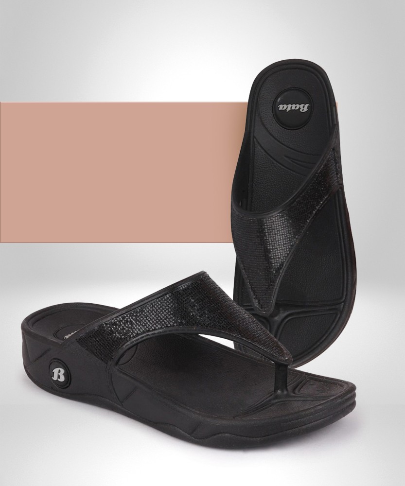 Ladies black best sale flip flops