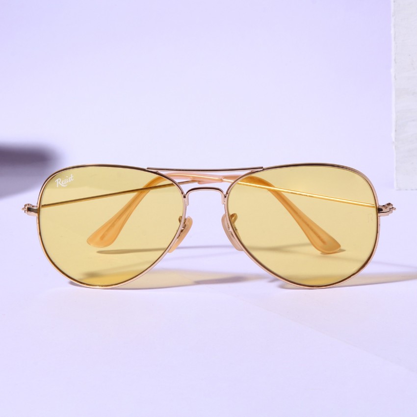Buy RESIST EYEWEAR Aviator Sunglasses Yellow For Men & Women