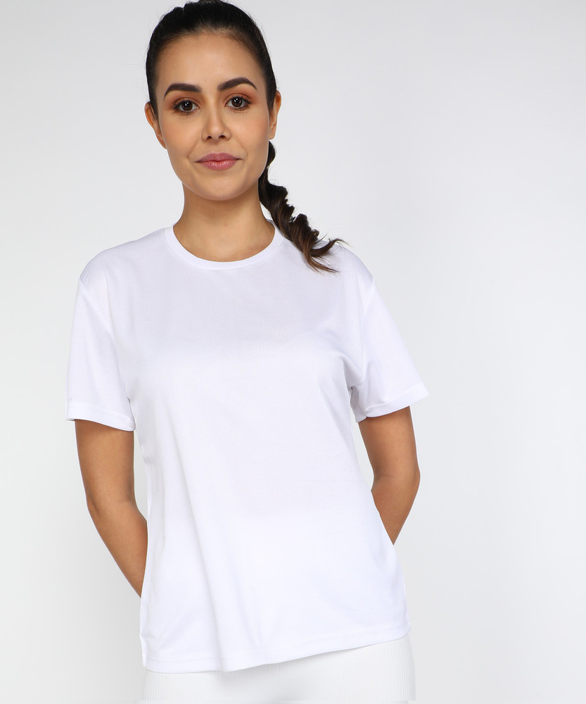 Young trendz Solid Women Round Neck White T Shirt Buy Young