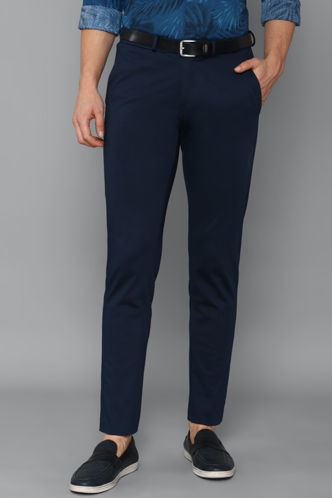 Allen Solly Black Slim Fit Flat Front Trousers