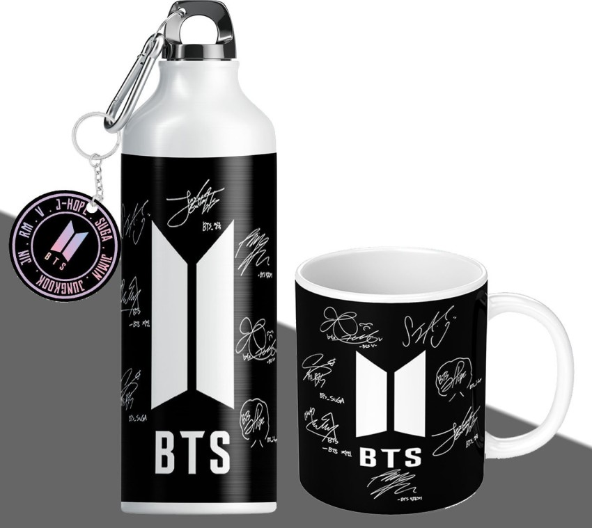 TrendoPrint Bts Sipper Bts Water Bottle Bts Bottle 600ml with Keychain  (Best Gifts for Girls, Friends