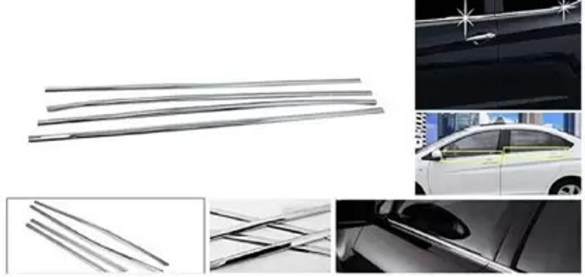 AutoZeal Lower Window Garnish Chrome Set of 4 For Nissan Terrano