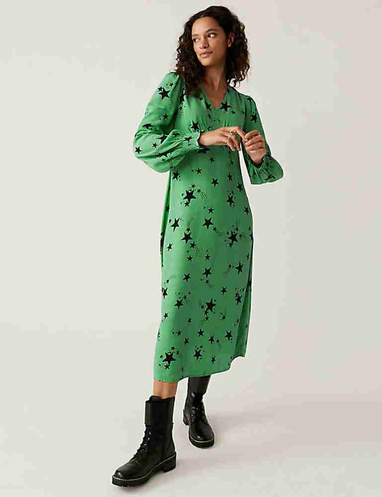 Marks and sale spencer green dress