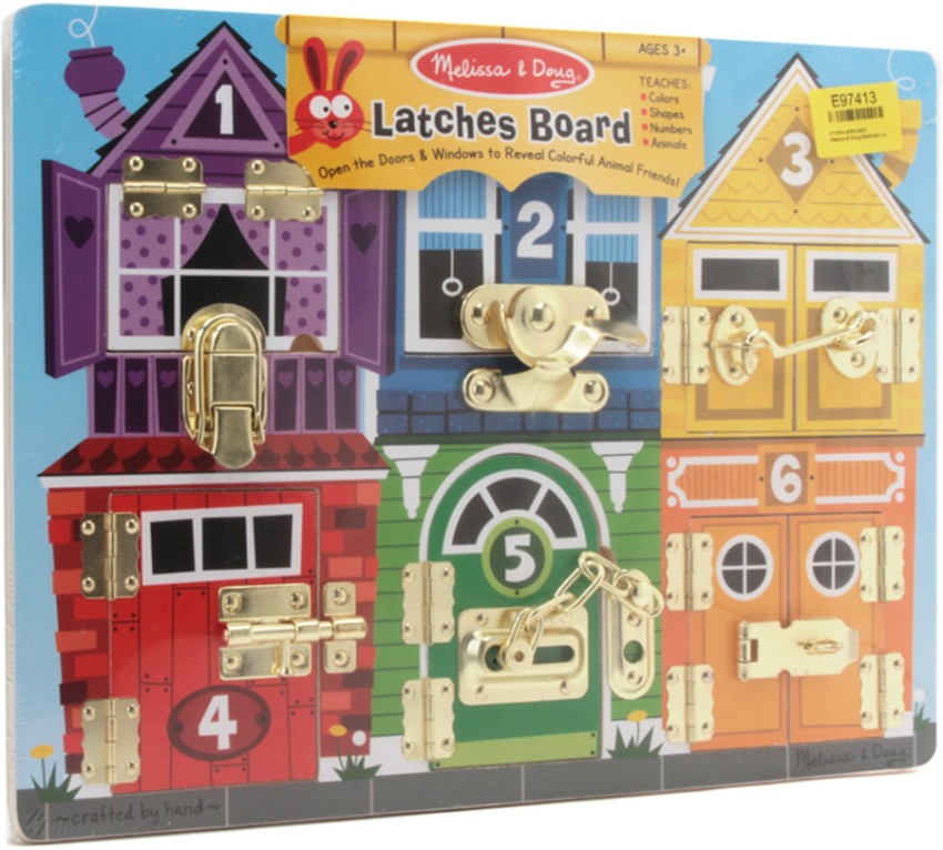 Melissa and doug store wooden latches board