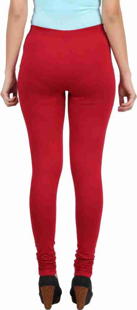 Twin Birds Tomato Red Women Churidar Legging - Radiant Series (Size S to L)