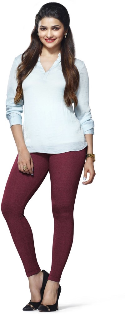 1% OFF on Lux Lyra Red Cotton Ankle Length Leggings - Pack Of 2 on Snapdeal