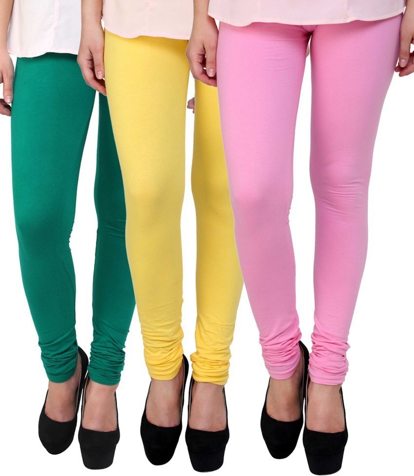 Buy Keshav Srushti Women Multicolor Solid Cotton Lycra Blend Leggings (Pack  of 2) (XL) Online at Best Prices in India - JioMart.