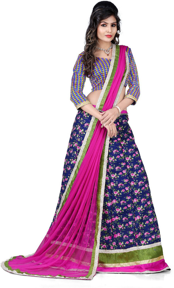 Beige Digital Floral Printed Lehenga Choli In Organza | idusem.idu.edu.tr