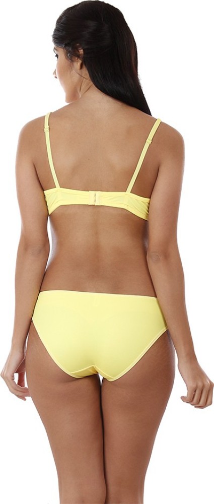 Yellow lingerie set. Bra 34B, underwear size M. - Depop