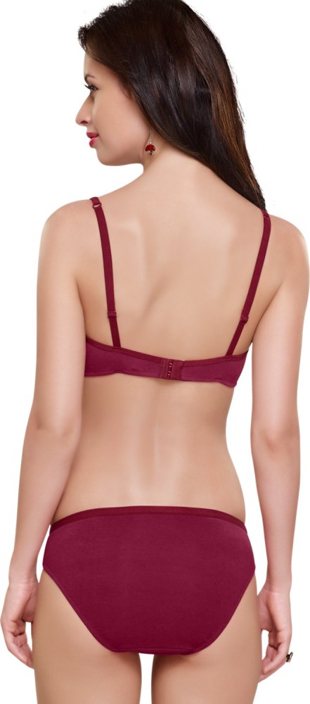 inner sense Organic Antimicrobial Soft Cup Bra panty set Lingerie Set - Buy  Red inner sense Organic Antimicrobial Soft Cup Bra panty set Lingerie Set  Online at Best Prices in India