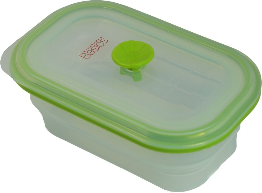 Capacity of 800ml square kitchen glass lunch box with silicone