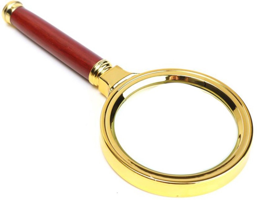 Products :: Large Magnifying Glass (24Kt Gold plated metal components),  Lupe, Loupe, Wooden Magnifying Glass, Lathe Turned Magnifying Glass