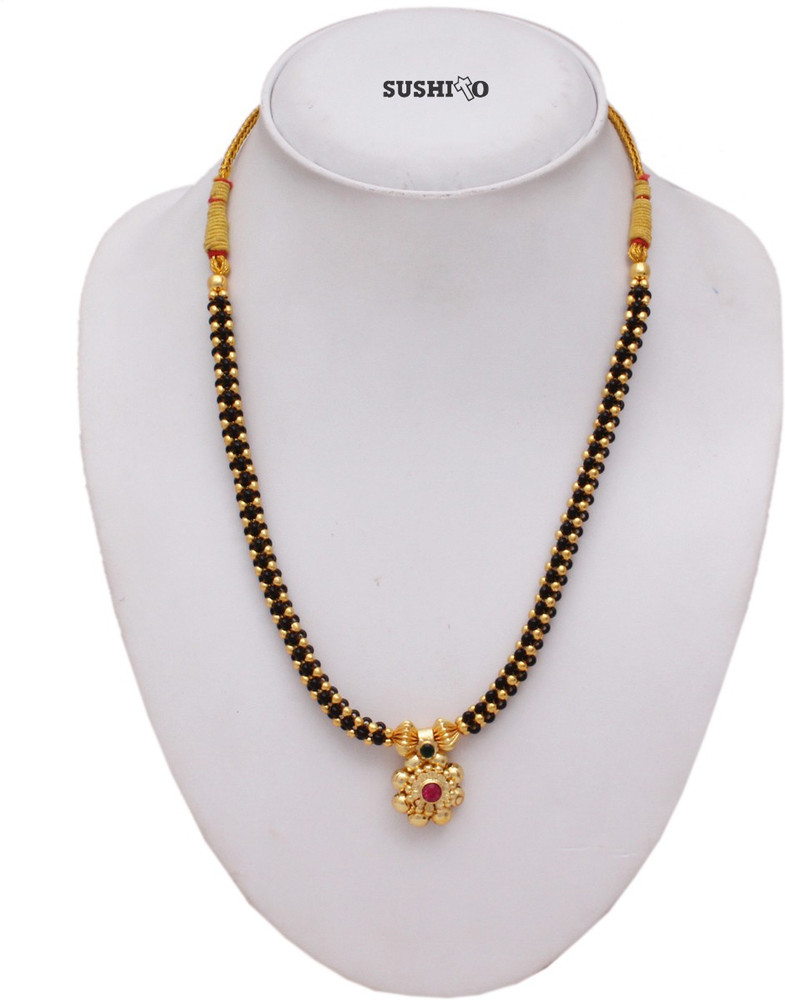 SUSHITO Black Mani Thushi Mangalsutra Alloy Mangalsutra Price in India Buy SUSHITO Black Mani Thushi Mangalsutra Alloy Mangalsutra Online at Best Prices in India Flipkart